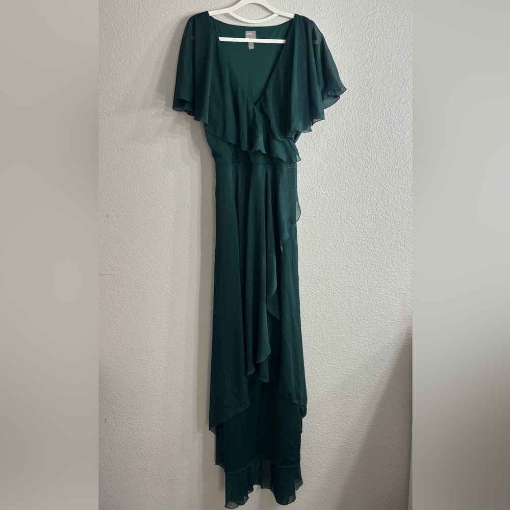 ASOS Dark Green Wrap Maxi Dress with Ruffle Detail Woman 18